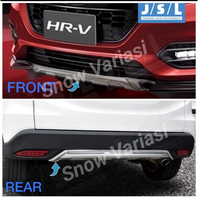 Paket Skidplate Bumper Depan Belakang Honda HRV 2016 2019 2020 2022 Up  Silver