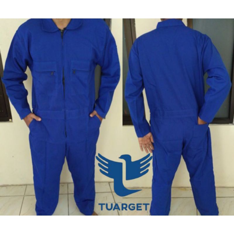 Katelpak Biru /Overall/ Coverall Polos/ Katelpak Stelan Kantor