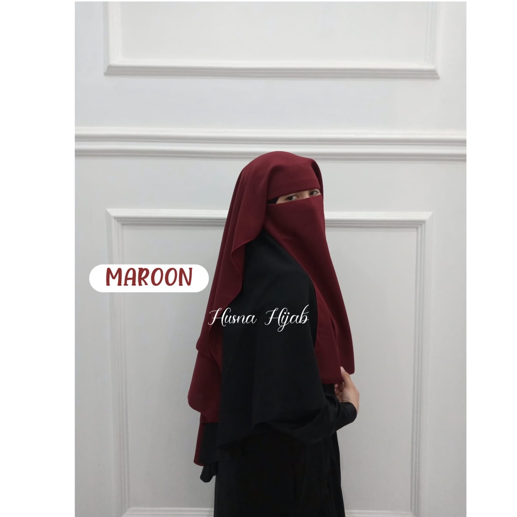 [HUSNA HIJAB] Niqob Yaman Long 2 Layer / Niqob Yaman 2 Layer Wolfis / Yaman 2 Layer