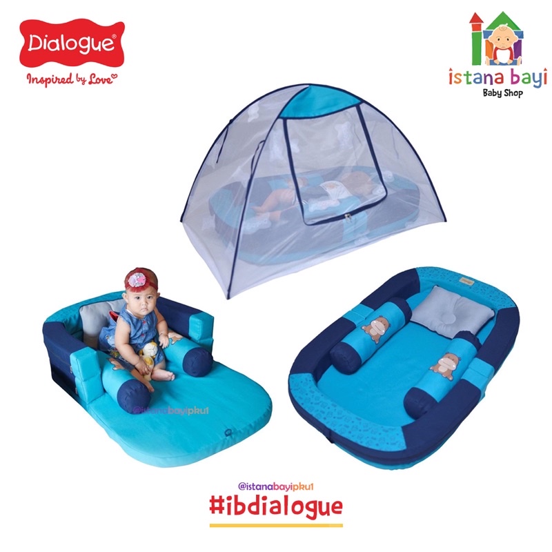 Dialogue Kasur Bayi 2 in 1 Sofa + Kelambu Baby Hippo Series DGK9113