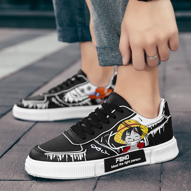 COD Anime One Piece Monkey D Luffy Sepatu Import Pria Running Sneaker Low Cut Kets Sport Keren Kekinian Ringan 155