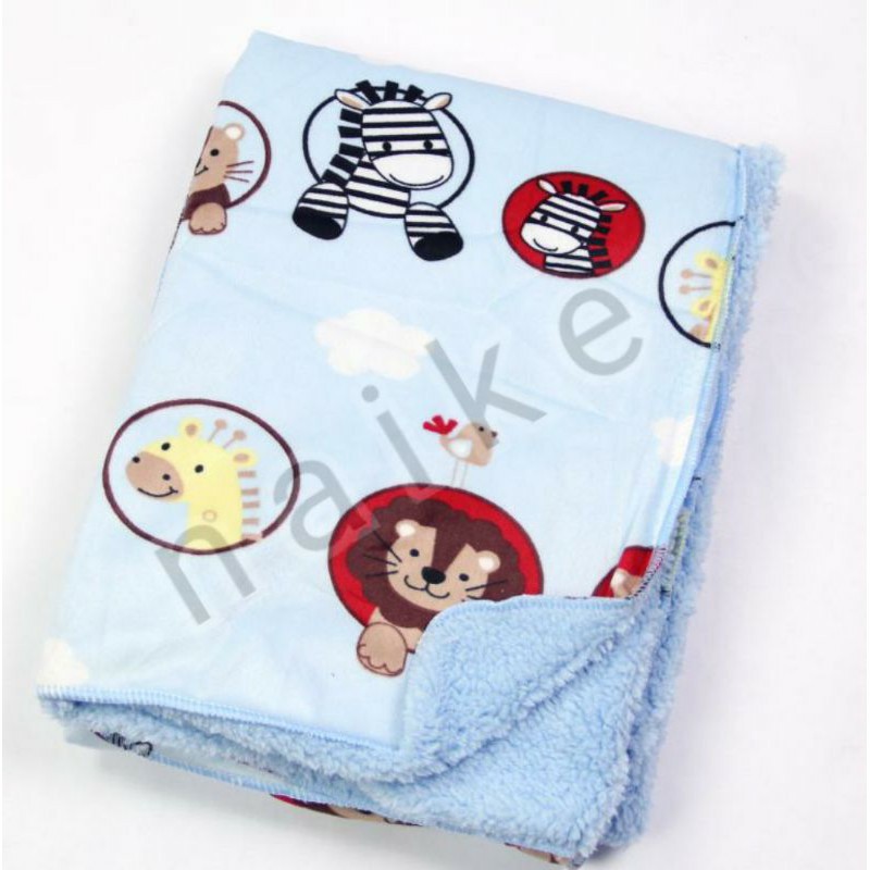 Selimut bayi double fleece tanpa topi - bedong bayi soft double hangat