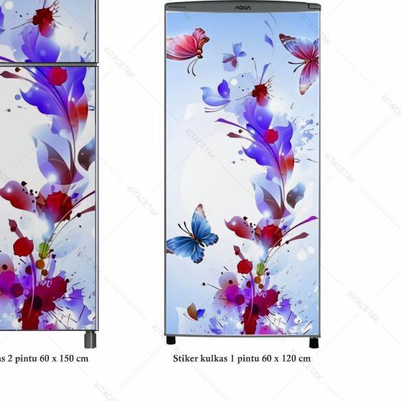 ♜ Stiker Kulkas Sticker Wallpaper Kulkas 1 dan 2 Pintu Motif Bunga Shabby ✸
