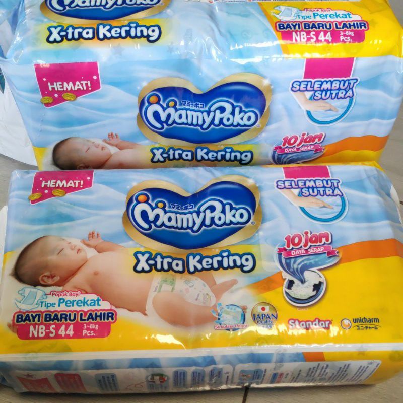 Mamypoko Perekat NB - S 44 popok newborn NBS pempers standart bayi diapering baby baru Lahir