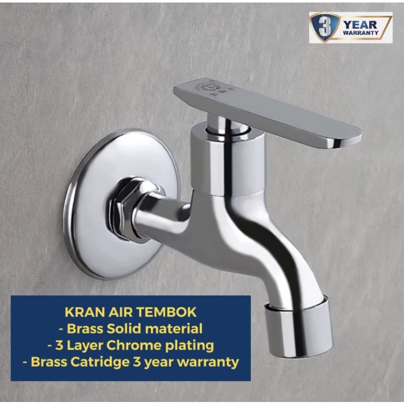 17A Kran Air Tembok Brass Kuningan Keran Dinding - Wall Faucet