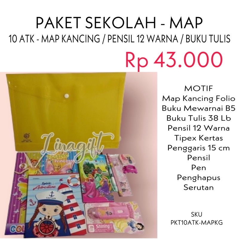 ( Set Paket Map ) STATIONERY SET FILE - ALAT TULIS SEKOLAH TK SD SMP SMA / BINGKISAN ULANG TAHUN SOUVENIR HADIAH LOMBA GOODIE BAG