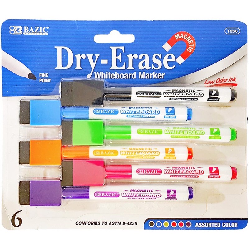 

Bazic 6pcs Spidol Papan Tulis Whiteboard Marker 1256