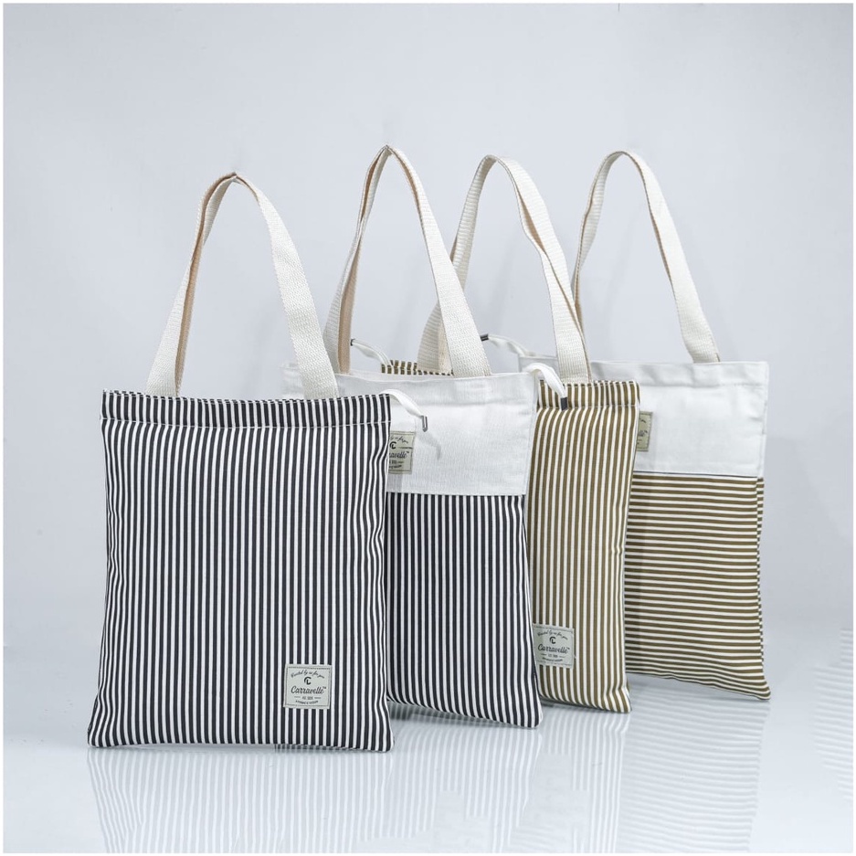 Tote Bag Kanvas Resleting Wanita model  bahan Kanvas polos dan motif bisa custom sablon utk seminar