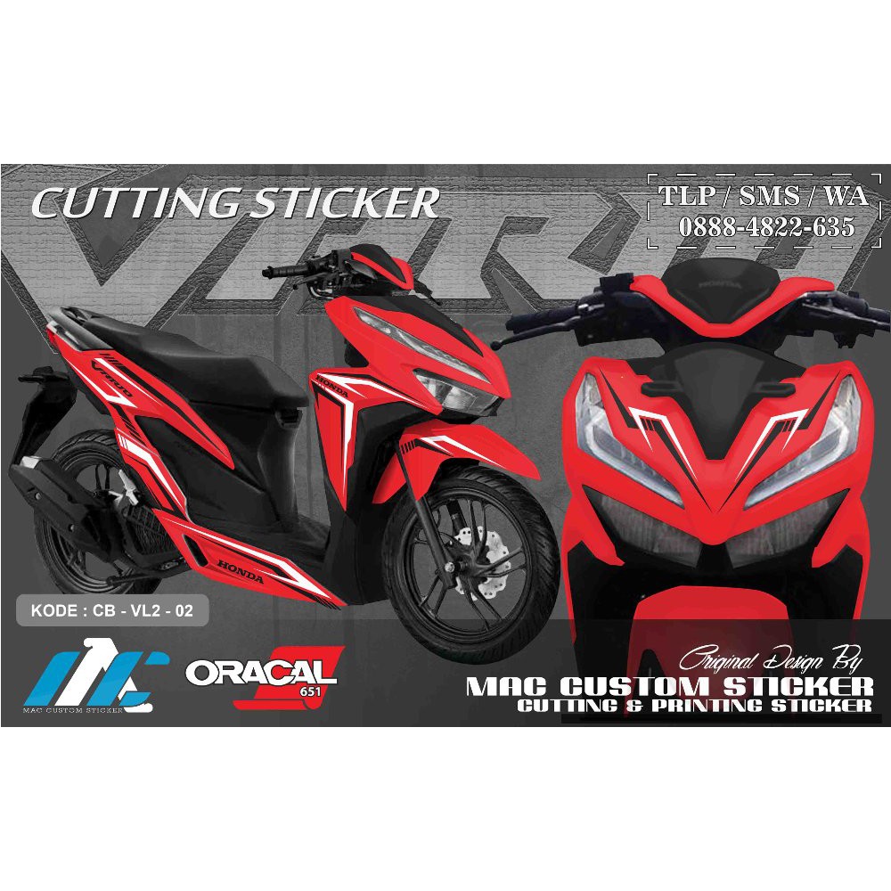 Variasi Stiker Vario 125 Merah Modif Keren