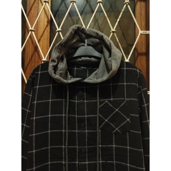 kemeja soft flannel hoodie second original L kemeja kasual pria murah terlaris
