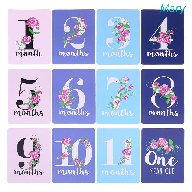 Mary 12 Lembar Kartu Foto Milestone Moment Untuk Bayi