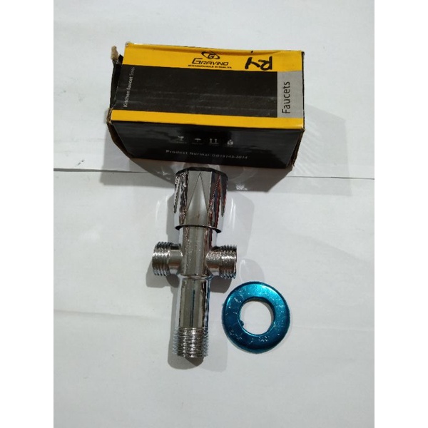 Stop kran kloset 2cabang T cabang double stainless jet shower Gravino