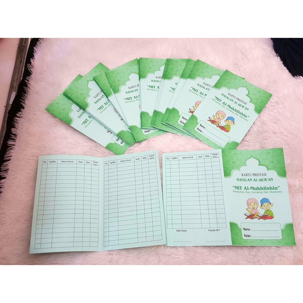 

KARTU PRESTASI MADIN TPQ TPA MI / KARTU HAFALAN ALQURAN Model Lipat