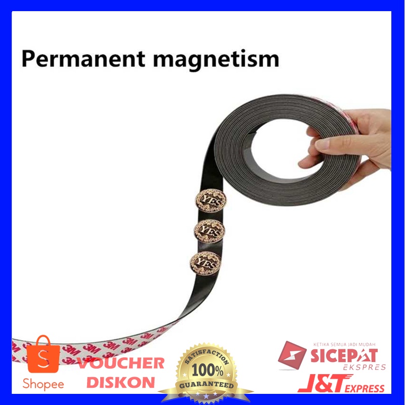 

Lakban Sticker Magnetic Strong Tape Self Adhesive 1M