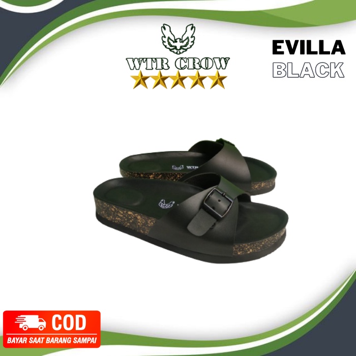 Sandal Selop Wanita Kekinian, Sandal Slide Wanita Santai, Sandal Wanita Slide Slip on, Putih, EVILLA