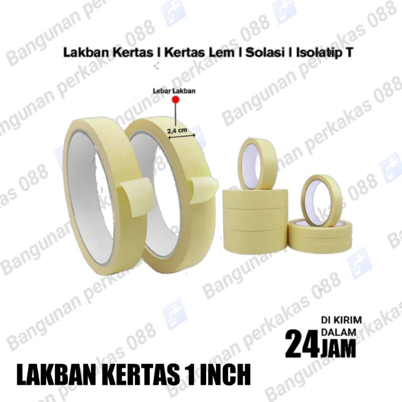 Lakban Kertas 1inch - 2inch Lem kertas