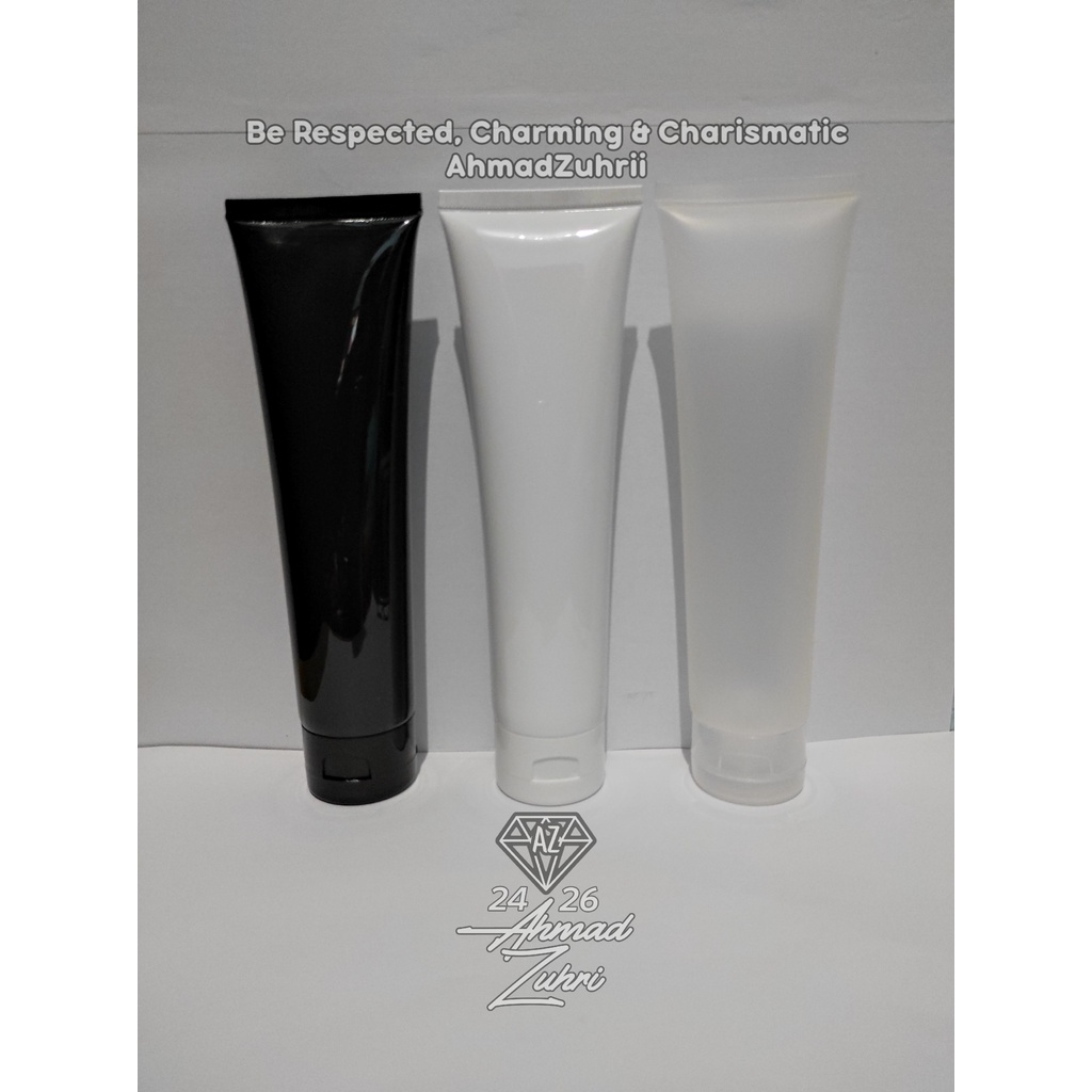 Tube Kosong 100ml Putih Hitam Natural Bening Clear Premium Quality Minimal Order 25pcs - Botol Tube 
