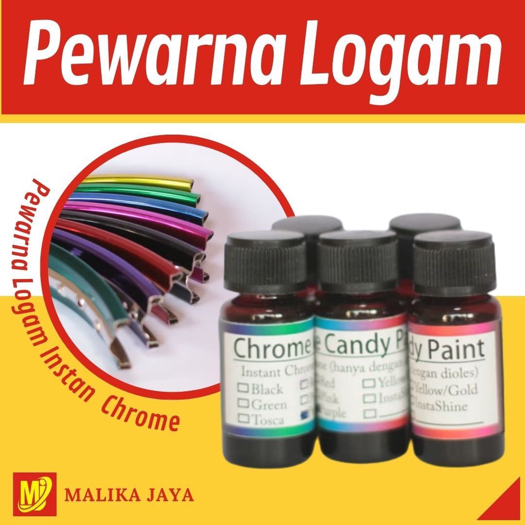 PEWARNA LOGAM CHROME PELAPIS OLES INSTANT CANDY PAINT 10 ML