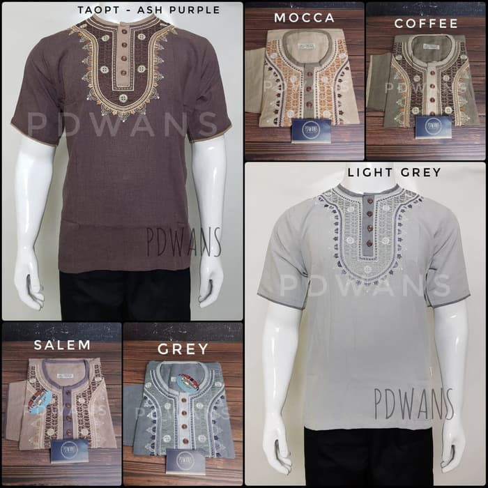 Koko Kurta Pakistan Fashioneble Lengan Pendek Trend Kekininan Ter TQ965  Uje Kerah Oblong Warna - S