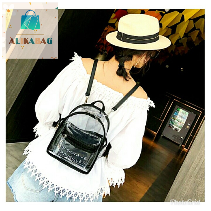 ALIKA BAG - Tas Ransel Wanita Backpack Transparan Mini Jelly Un' Gayave Korean Style