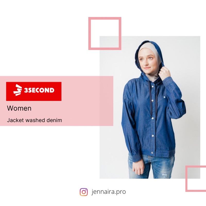 3SECOND ORIGINAL JACKET WOMEN JAKET WANITA JEANS WASHED DENIM