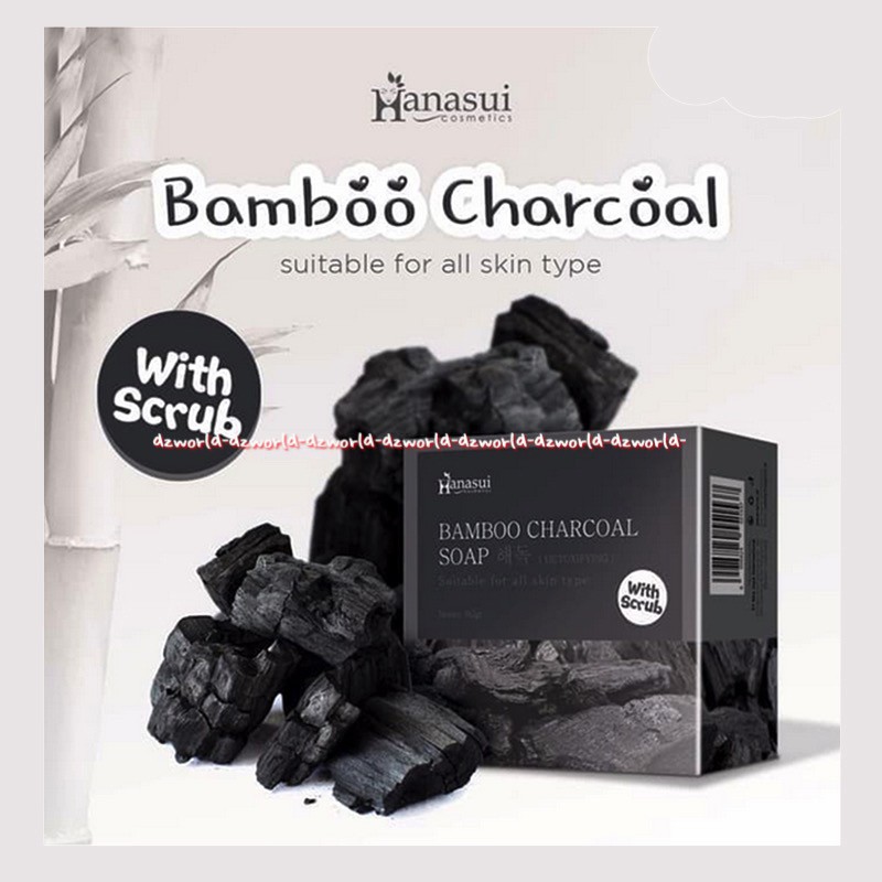 Hanasui Extra Bamboo Charcoal Soap Detoxifrying 60gr Sabun Arang Untuk Jerawat Badan Punggung