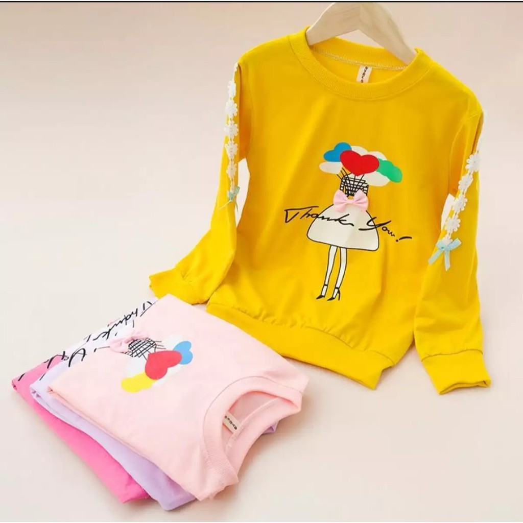 sweater anak perempuan/ baju anak perempuan/ switer anak perempuan/ 100 % cotton import/ sweter anak