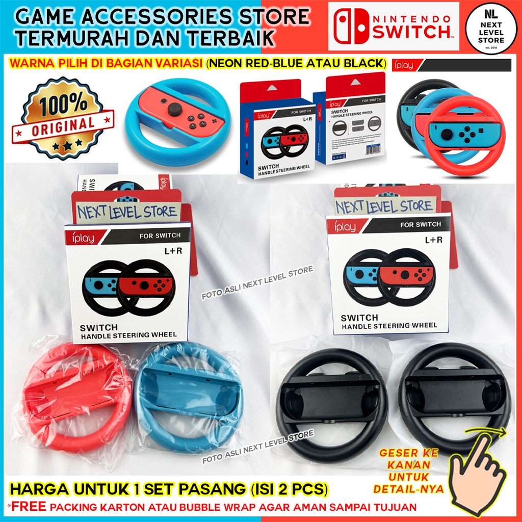 iPlay Handle Steering Wheel Nintendo Switch Joy Con (1 pasang) - ORIGINAL