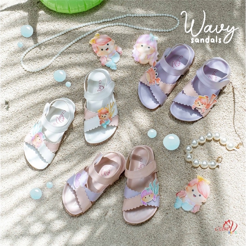 CLOEVKIDS - Wavy Sepatu Sandal Anak Perempuan READY STOCK - Mermaid Series