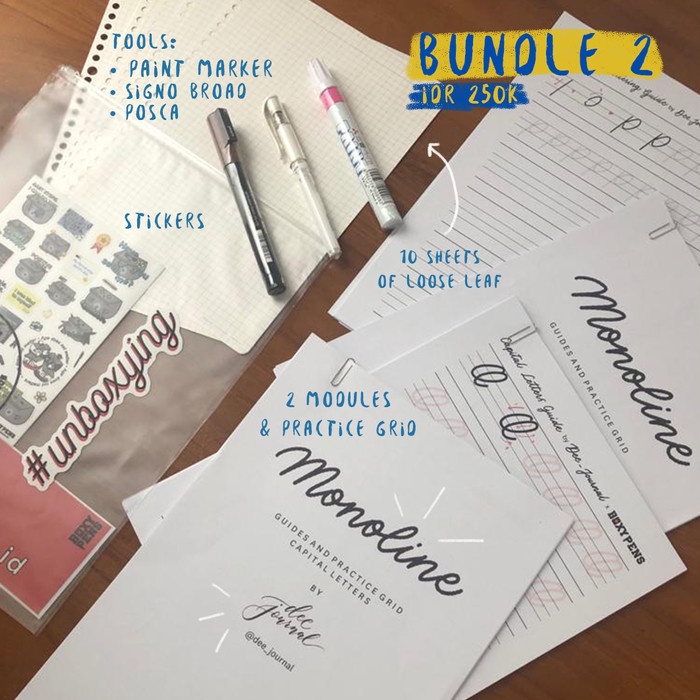 

(TERLARIS) Monoline Lettering Guide Kit Bundle 2