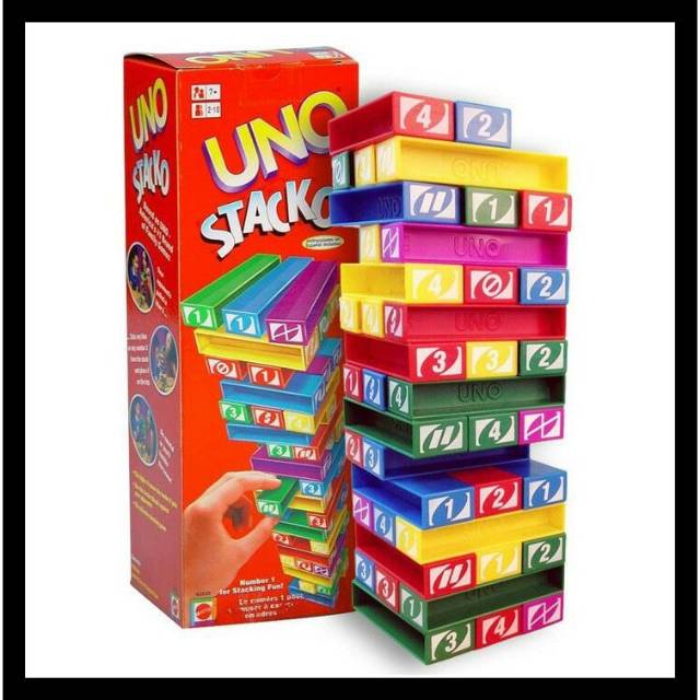 Mainan UNO STACKO TOWER Mainan Seru Anak dan Dewasa Balok Susun