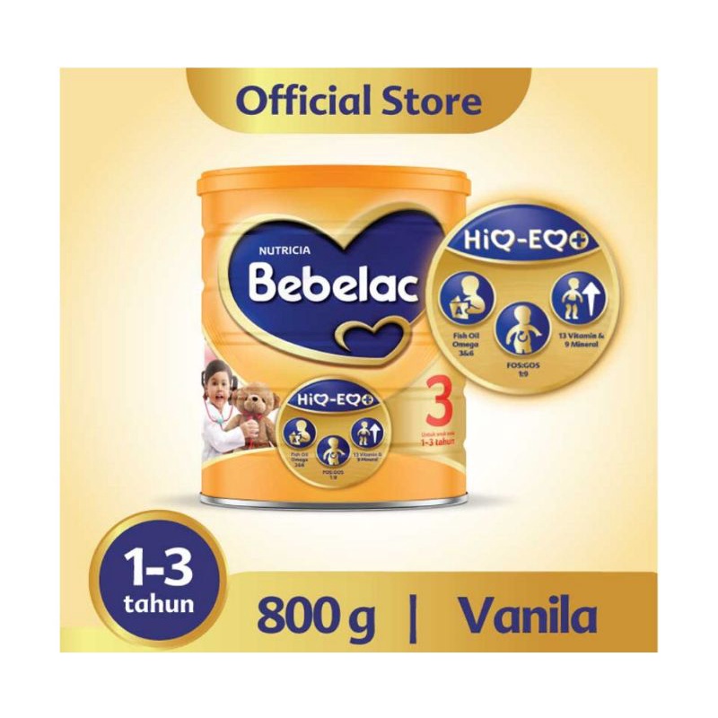 

Bebelac 3 Susu Pertumbuhan Anak 1-3 Tahun Vanila 800 g