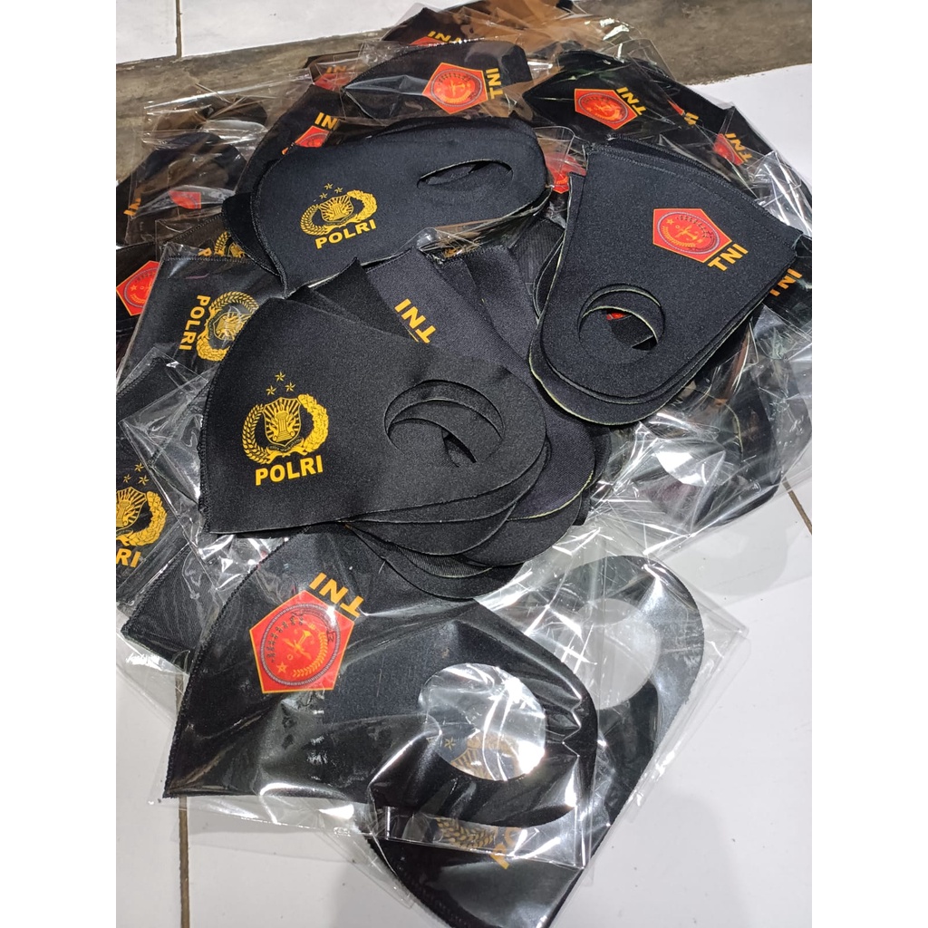 masker scuba laser logo TNI Polri sinergi digital printing ecer