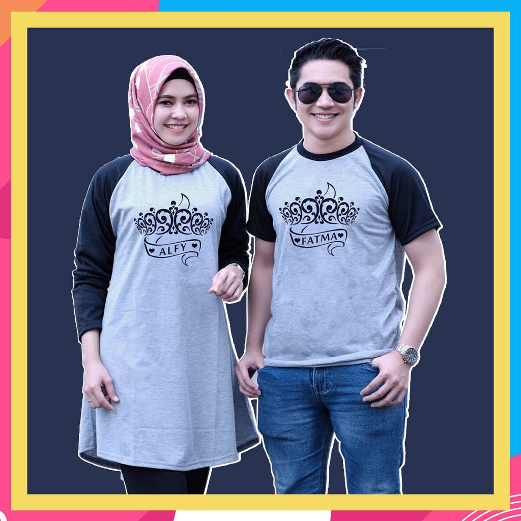 New Tunic Couple  Fashion Muslim Kaos  Raglan Couple  