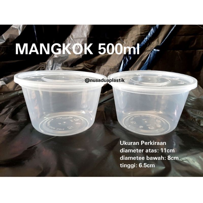 Mangkok Plastik 500ml PP Thinwall Bowl 500 ml