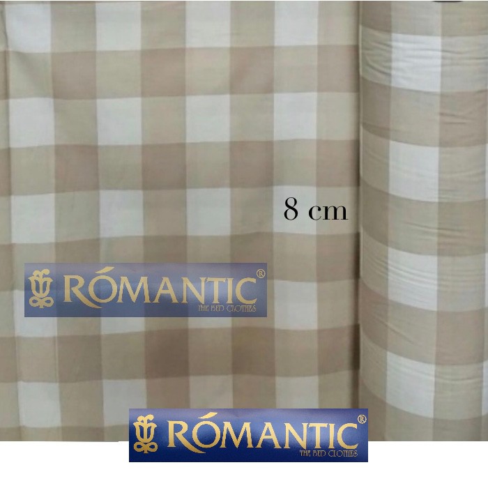 AESTHETIC KOREA Bedcover Sprei emily Khaki kotak pastel by ROMANTIC gingham cewe katun jepang lokal