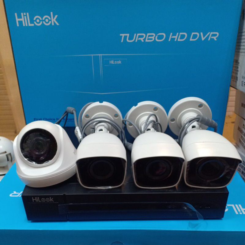 PAKET CCTV HILOOK 8 CHANNEL 4 KAMERA 2MP 1080P LENGKAP