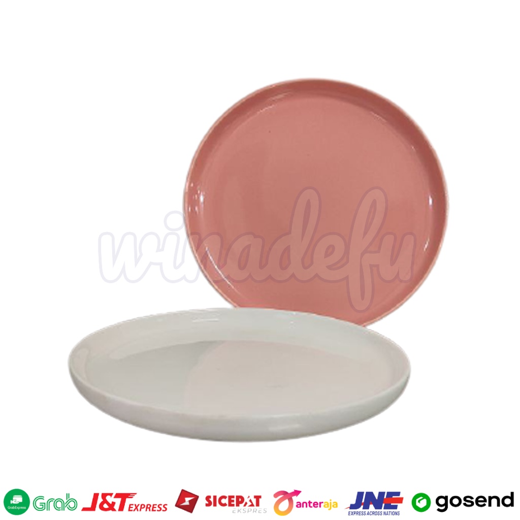 PIRING SAJI KERAMIK BULAT POLOS DIANTE WARNA WARNI PASTEL SALAD PLATE