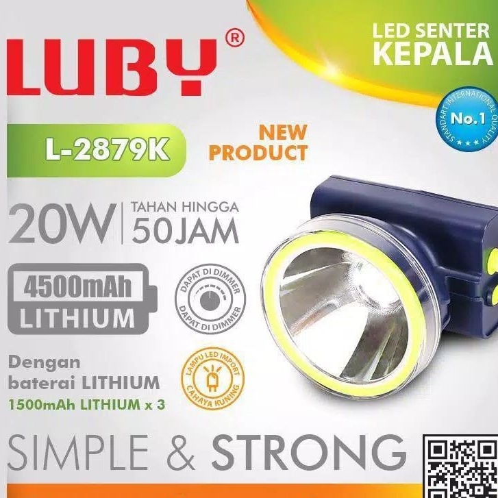 Senter Kepala/ Headlamp LUBY L-2879K Cahaya Super Terang dan Berkualitas