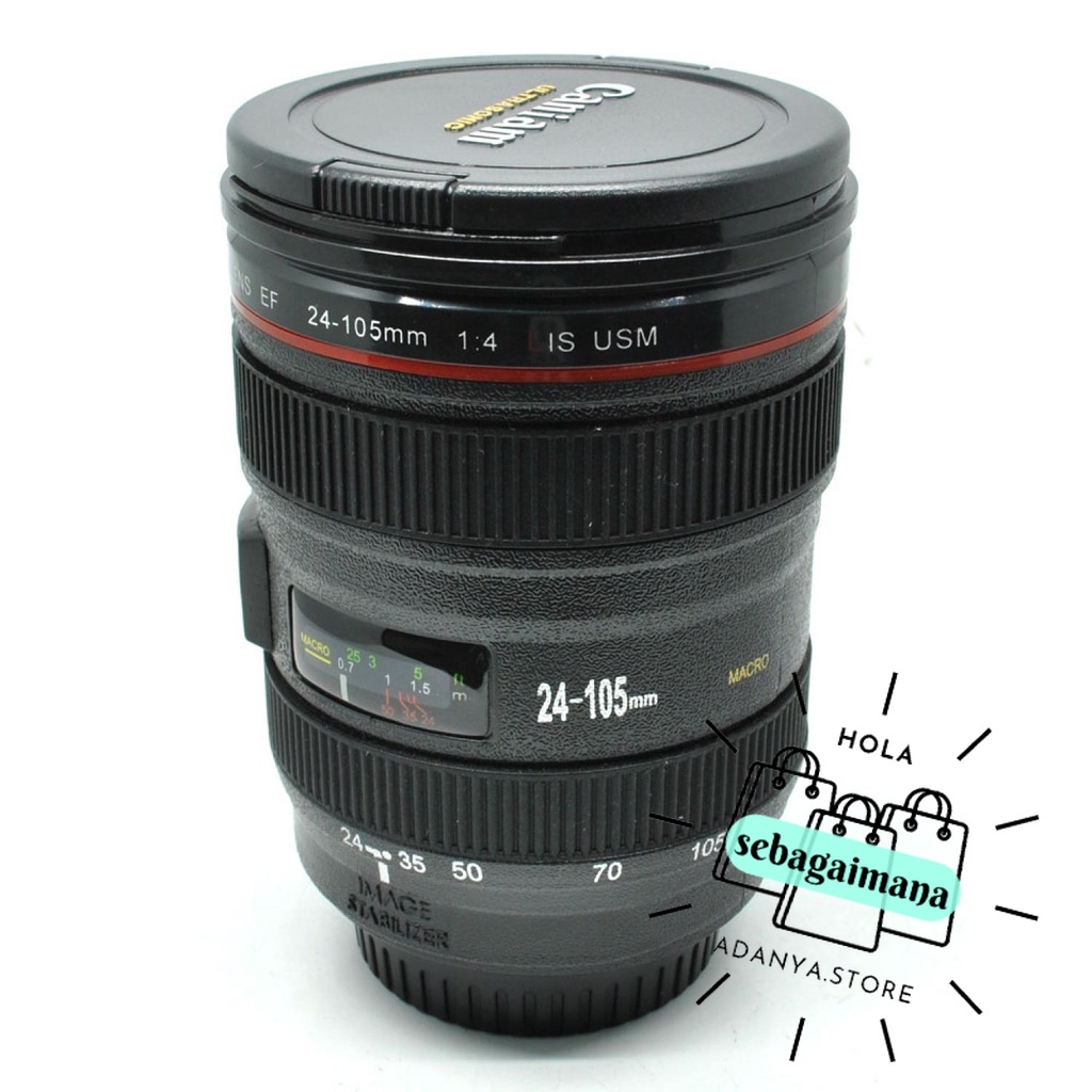 Gelas Minum Bentuk Lensa Kamera EF 24-105mm 400ml Cangkir Cup Unik Aesthetic Lucu Estetik Kekinian