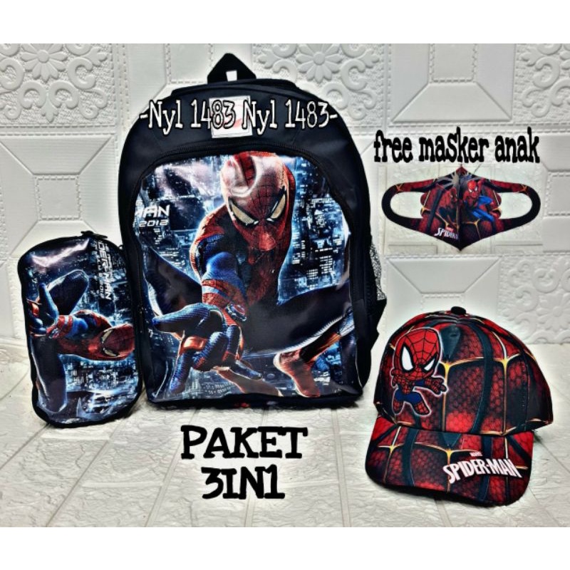 TERMURAH Paket hemat 3in1 Ransel anak TK SD tas anak laki laki kumplit