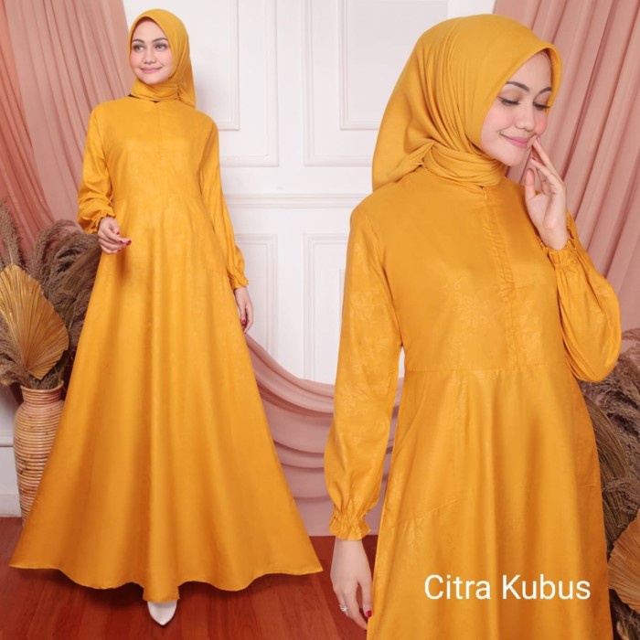 baju gamis wanita Gamis Wanita Kekinian Baju Lebaran Katun Busui Dress Muslim Ibu Modern - Kubus baj