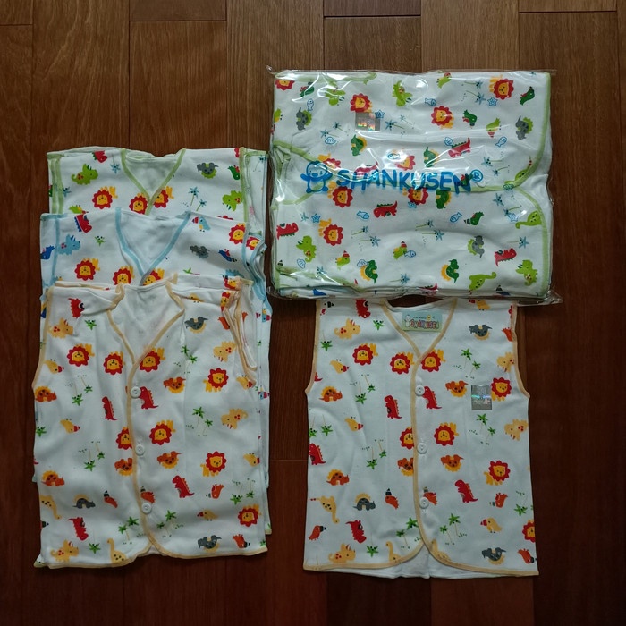 Baju Bayi Newborn Shankusen new born Lengan Buntung / Kuntung 6pcs