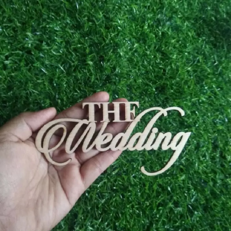 

The Wedding Lasercutting Chipboard Multiplek panjang 13cm Besar Bahan Kerajinan Mahar 16PA0309