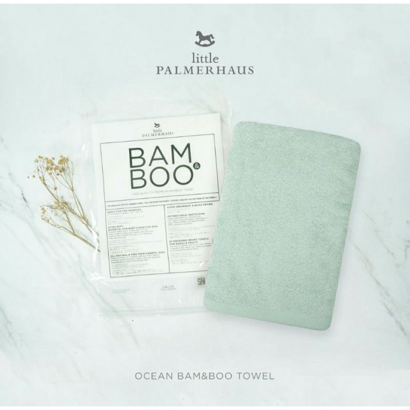 LITTLE PALMERHAUS Bamboo Towel 60x120 cm Handuk Bayi Hypoallergenic Handuk Bayi Lembut