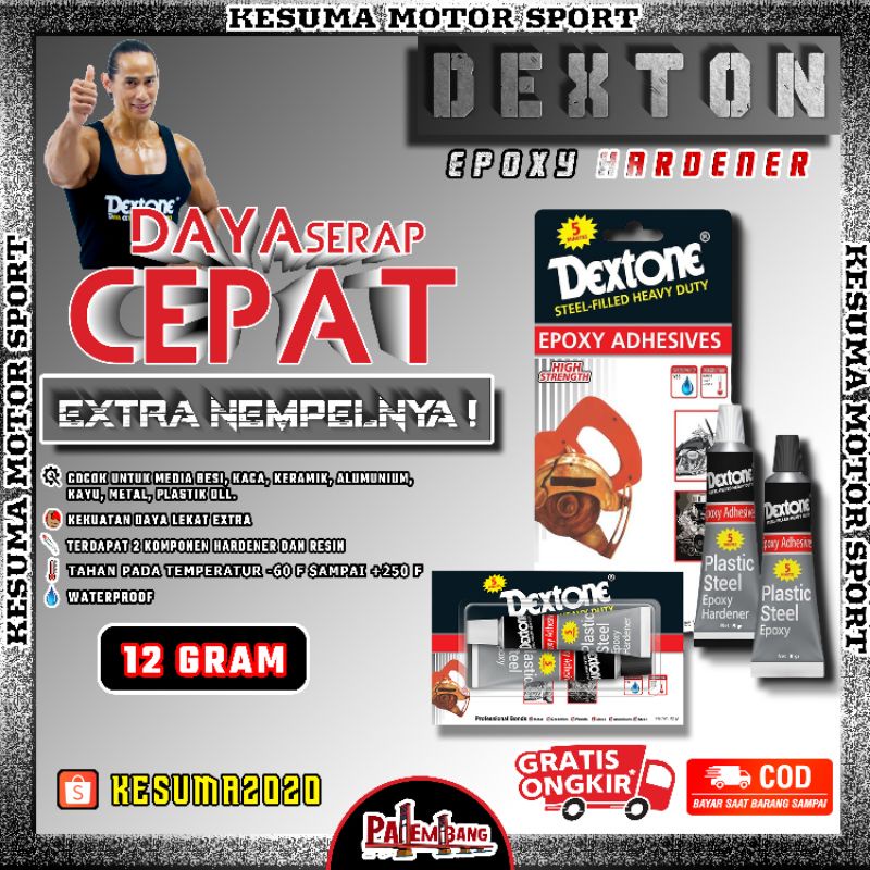 

Lem epoxy / lem campur / besi / serbaguna DEXTONE 12 gr/48 gr 5 Menit lem besi /lem murah