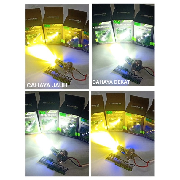 lampu LED depan luminos LS2 H4 laser 2 warna LED depan H4 2warna Vixion old/Vixion new/R15 v2/MX king 150/Byson/Cb 150r/CBR 150/Scoopy fi/ninja 150/ninja 250 mono/Vespa fi/KLX 150-2warna kuning putih