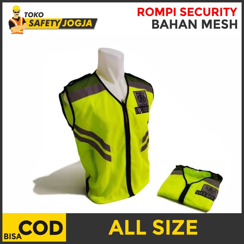 ROMPI SATPAM / VEST SECURITY / SCOTLIGHT HIJAU HITAM