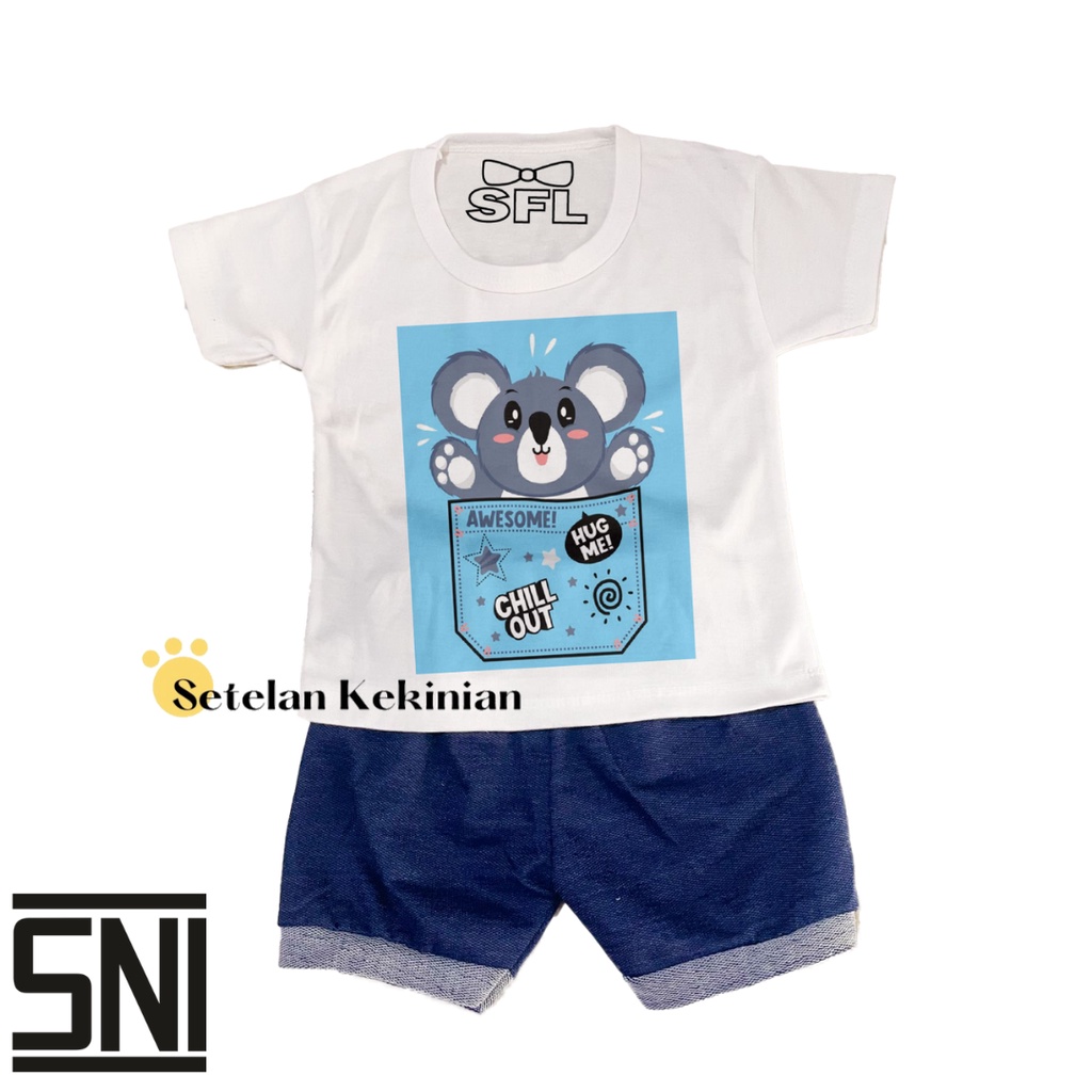 [KANTONG] Setelan Baby Boy Keren 0-12bulan Gambar Animal Set Anak Laki Laki Murah Kado Akikah Newborn