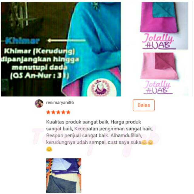 Hijab Bolak Balik Segi empat Murah Tebal Polos Besar 2 Warna 2 in 1 Jumbo Syari bisa Grosir di Jogja